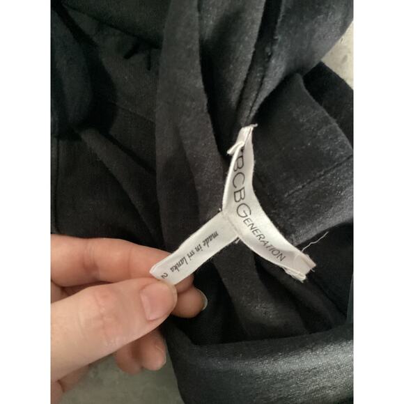 BCBGeneration Women' Black 100% Coton linen wrap mini dress Size 2 - Picture 4 of 5